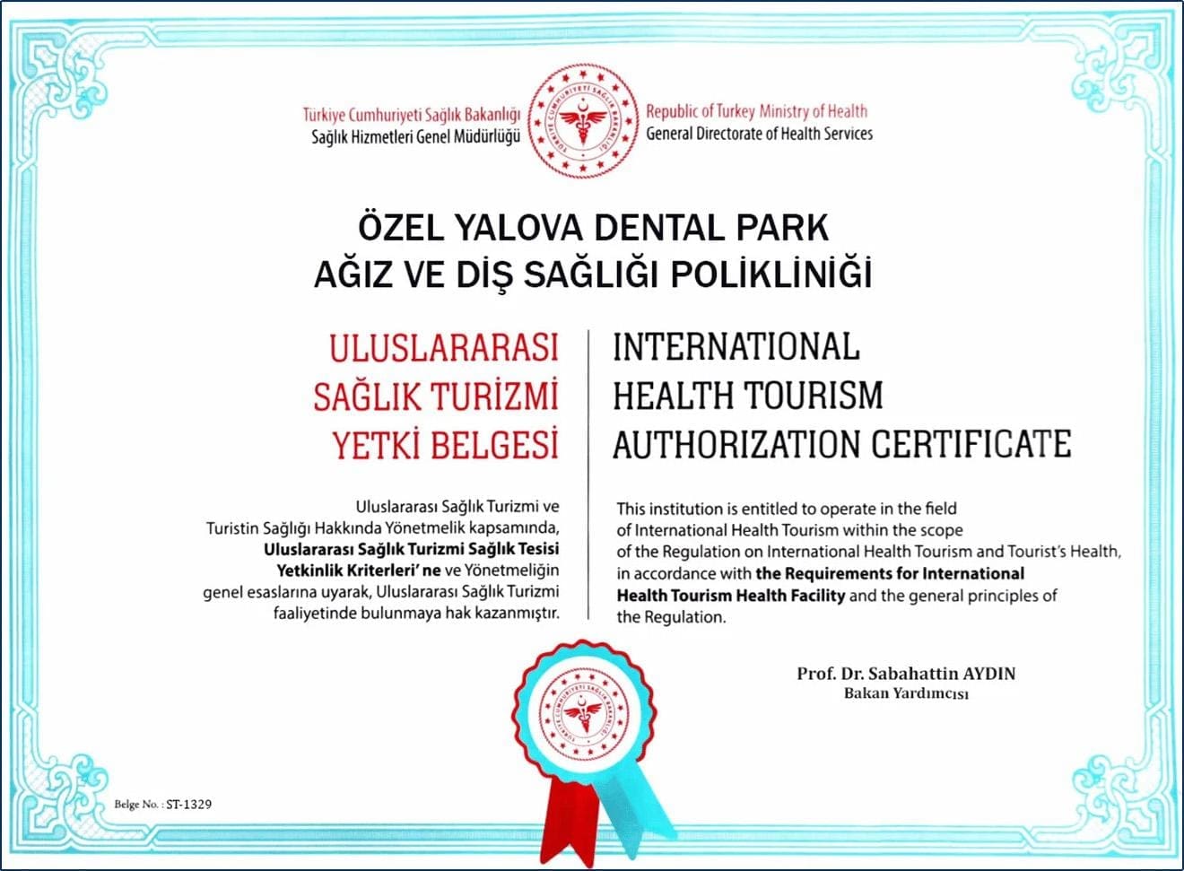 Yalova'nın Sağlık Turizmi Sertifikalı Diş Kliniği